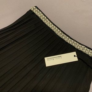 Elegant Beaded Waist Pleaded Skirt
